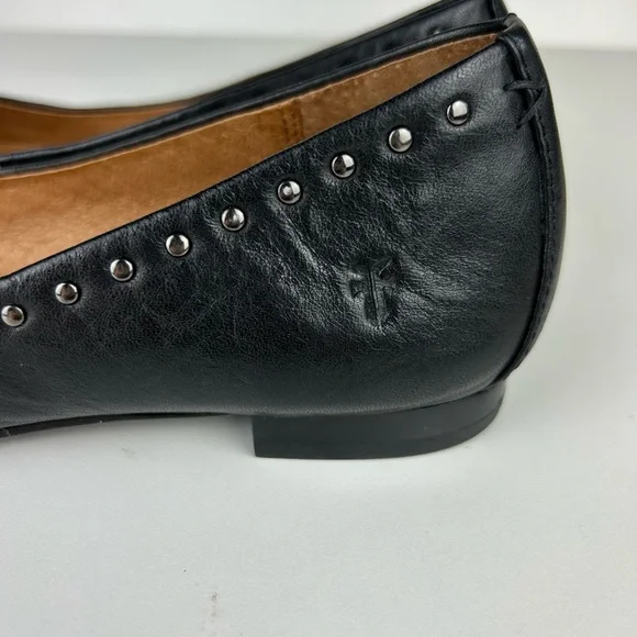 FRYE DARK GUNMETAL LEATHER SIENNA MICRO STUD BALLET FLATS SHOE SIZE 7 - Picture 5 of 12